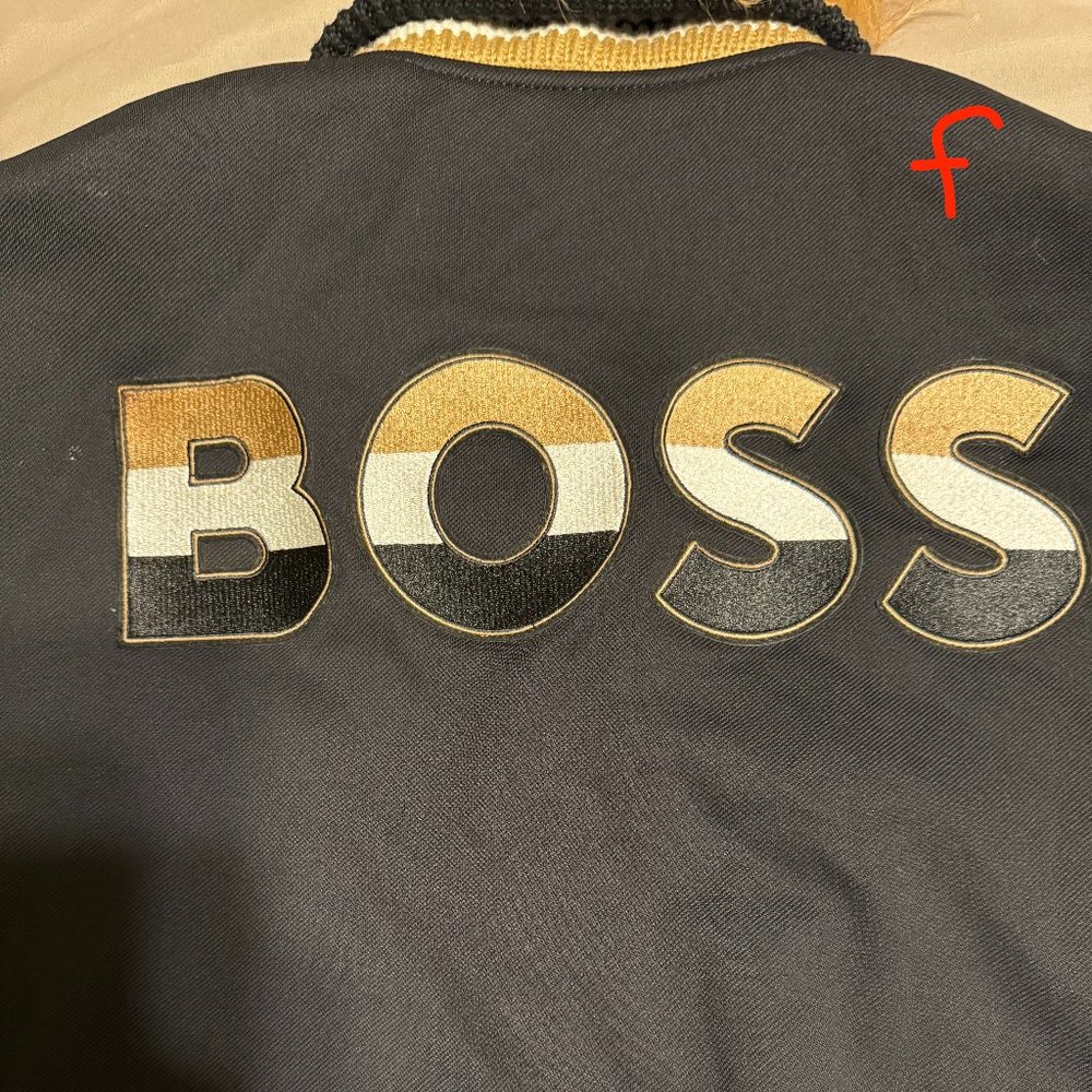 Boss by Hugo Boss Natural Unisex Relaxed-fit Bomber Jacket With Logo Details - Picture 12 of 14
